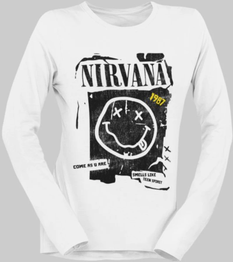 Nirvana μακρυμάνικο W T-Shirt - BLACK