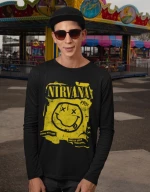 Nirvana μακρυμάνικο t-shirt - BLACK