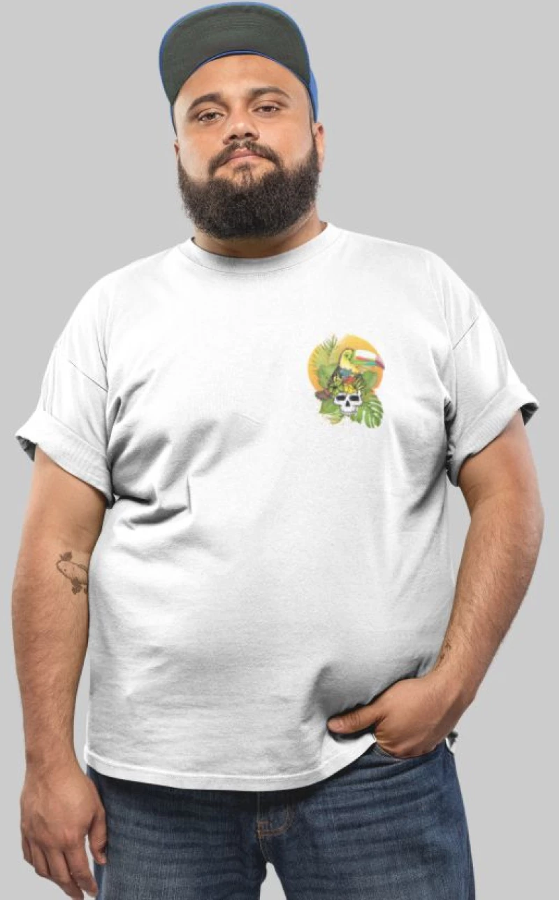 Tropical vibes t-shirt plus size - RED