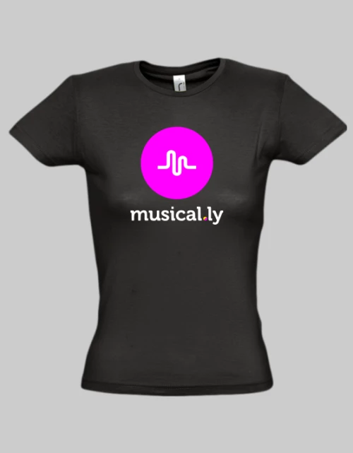 musical.ly W t-shirt - BLACK