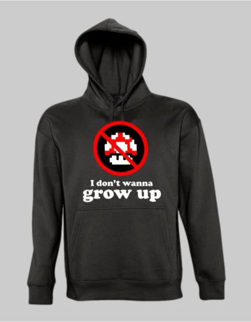 I Dont Wanna Grow Up Hoodie | Μαύρο