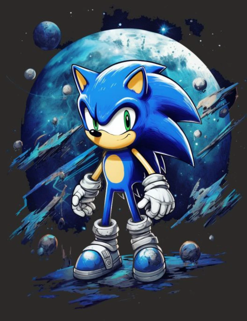 Space sonic w φούτερ - BLACK