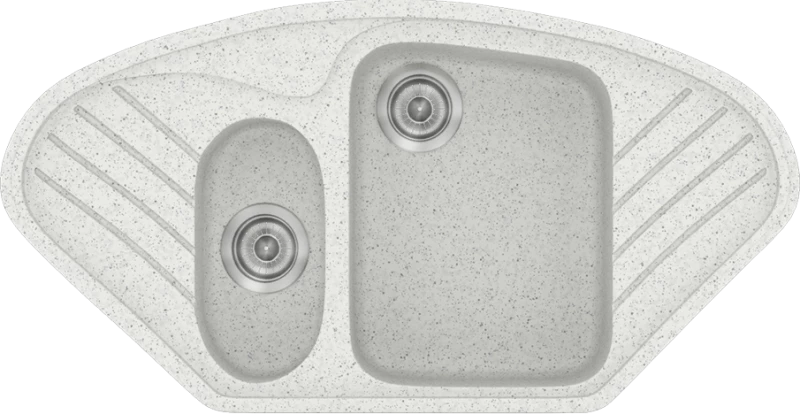 Νεροχύτης Συνθετικός Γρανίτης Sanitec Classic 302 (96 X 51cm) Επικαθήμενος 01_GRANITE WHITE