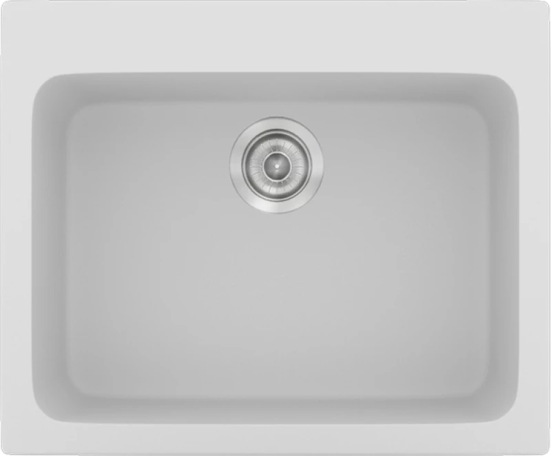Νεροχύτης Συνθετικός Γρανίτης Sanitec Classic  331 (60X50)  Επικαθήμενος & Υποκαθήμενος 00 _WHITE