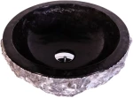 Νιπτήρας Επιτραπέζιος Πέτρινος Bati Stoone Meteor Black Ø40cm x 15cm