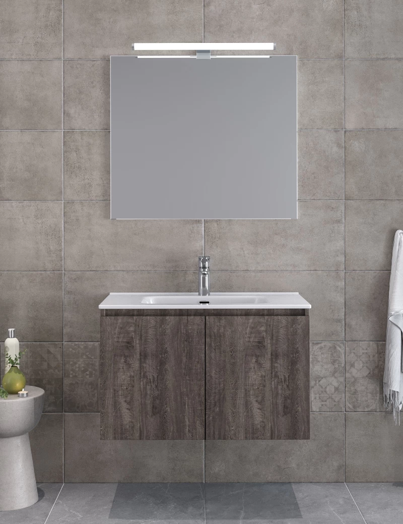 Έπιπλο Μπάνιου Furnibath Madrid 80C Royal Grey Βάση,Νιπτήρας,Καθρέφτης(5MD80CGR)