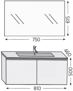 Έπιπλο Μπάνιου Furnibath Madrid 80C Royal Grey Βάση,Νιπτήρας,Καθρέφτης(5MD80CGR)