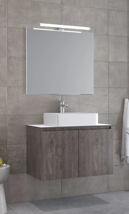 Έπιπλο Μπάνιου Furnibath Madrid 80TC Royal Grey Βάση,Νιπτήρας,Καθρέφτης (5MDCT80CGR)