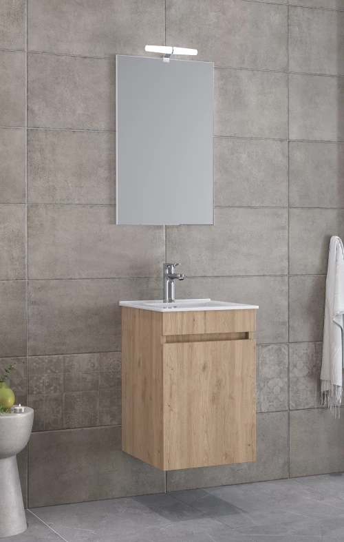 Έπιπλο Μπάνιου Furnibath Valencia 41 Royal Walnut Βάση,Νιπτήρας,Καθρέφτης (6VL41CWL)