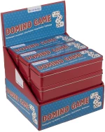 Επιτραπέζιο Παιχνίδι Domino Με 28 Κομμάτια Σε Μεταλλικό Κουτί