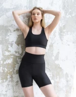 Ψηλόμεσο Midi Σορτς Push-Up και Σύσφιξης με Σούρα Q-672 Black
