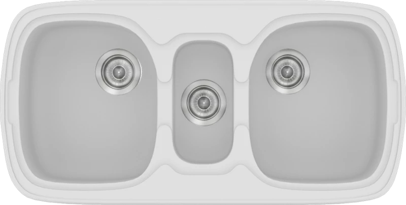 Νεροχύτης Συνθετικός Γρανίτης Sanitec Classic 303 Επικαθήμενος (96 X 51cm) 01_GRANITE WHITE