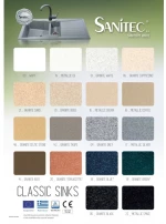 Νεροχύτης Συνθετικός Γρανίτης Sanitec Classic 314 Aντιστρεφόμενος Επικαθήμενος  (60X51) 17_METALLIC SILVER