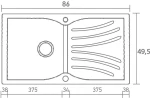 Νεροχύτης Συνθετικός Γρανίτης Sanitec Classic  337 (86X50) Αντιστρεφόμενος Επικαθήμενος 41_GRANITE RUST