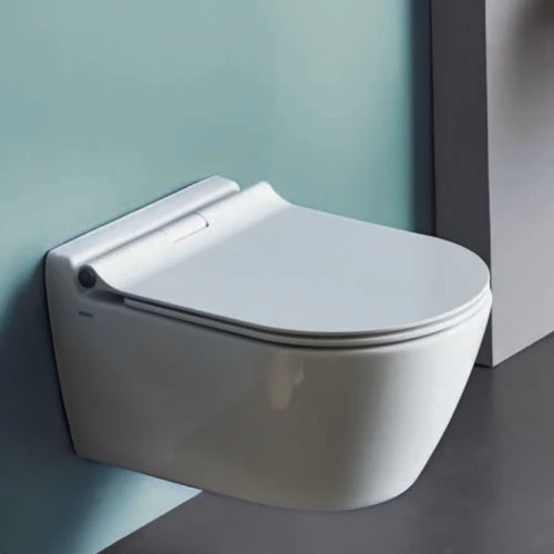 Λεκάνη Κρεμαστή Λευκή Serel Smart SM25 (51.5 cm) Με Κάλυμμα Βακελίτη Slim Soft close αποσπώμενο (9005SC-300)