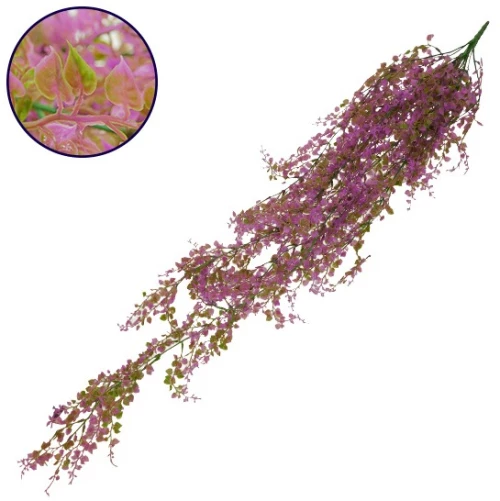 Τεχνητό Κρεμαστό Φυτό Διακοσμητική Γιρλάντα Μήκους 13xΚλαδιά Πυξός Πράσινο Μωβ 09036 Globostar 09036 Μωβ