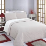 ΚΟΥΒΕΡΛΙ σετ (220cm x 240cm + 2 x 50cm x 70cm) LINES beige/ivory - -