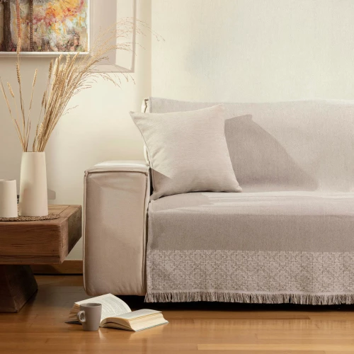 Ριχτάρι Βαμβακερό Πολυθρόνας Iris Ροζέ 180 x 180 cm