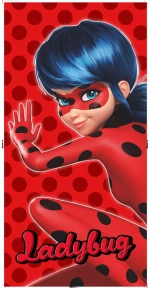 Πετσέτα Θαλάσσης Βαμβακερή Βελούδινη Ladybug 320gsm Κόκκινο 70 x 140 cm