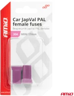 AMIO ΑΣΦΑΛΕΙΕΣ JapVal PAL ΜΙΝΙ 17mm ΘΗΛΥΚΕΣ 30A ΣΕ ΜΩΒ ΧΡΩΜΑ AMIO - 2 Τεμ. 03444/AM