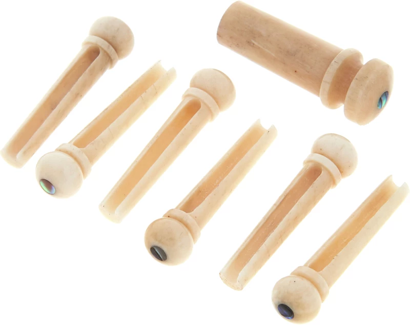 GMi Bridge Pins & EndPin Set - Bone / Abalone