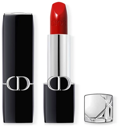 Dior Rouge Dior Lipstick - Comfort and Long Wear - Hydrating Floral Lip Care - 999 Satiny Finish