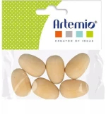 Ξύλινο αυγό Artemio 3,5x2,3cm σετ 6τμχ 1214003226