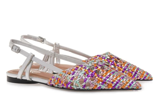 Exe Shoes Γυναικεία Παπούτσια SLINGBACK 700-115 MIAMI Ασημί Λιλά Πολύχρωμο S47001151D105 S47001151D105