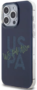 U.S. Polo Assn. Hard Case IML Glitter Script – Θήκη προστασίας από σιλικόνη iPhone 15 Pro Max Navy – USHCP15XUGLV