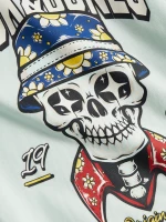 Jack  Jones T-Shirt ΜΕΝΤΑ JORCOCONUT SKULL TEE SS CREW NECK LN 12255192 SKYLIGHT