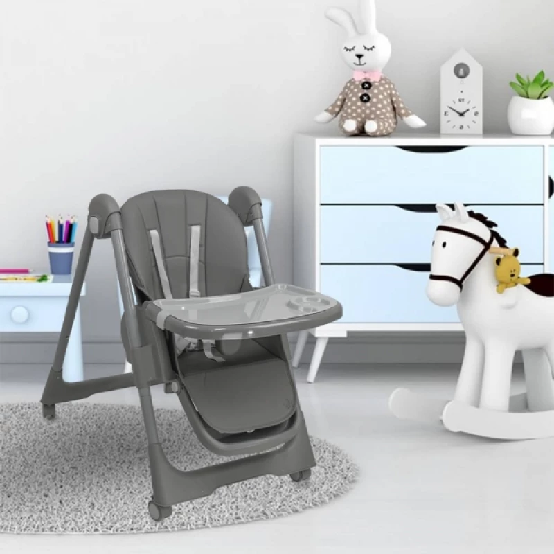 BEBE STARS Καρεκλάκι Φαγητού 2 σε 1 MILK (Γκρι)