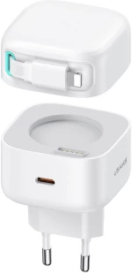 USAMS φορτιστής τοίχου US-CC209 καλώδιο Lightning, USB-C 35W GaN, λευκός
