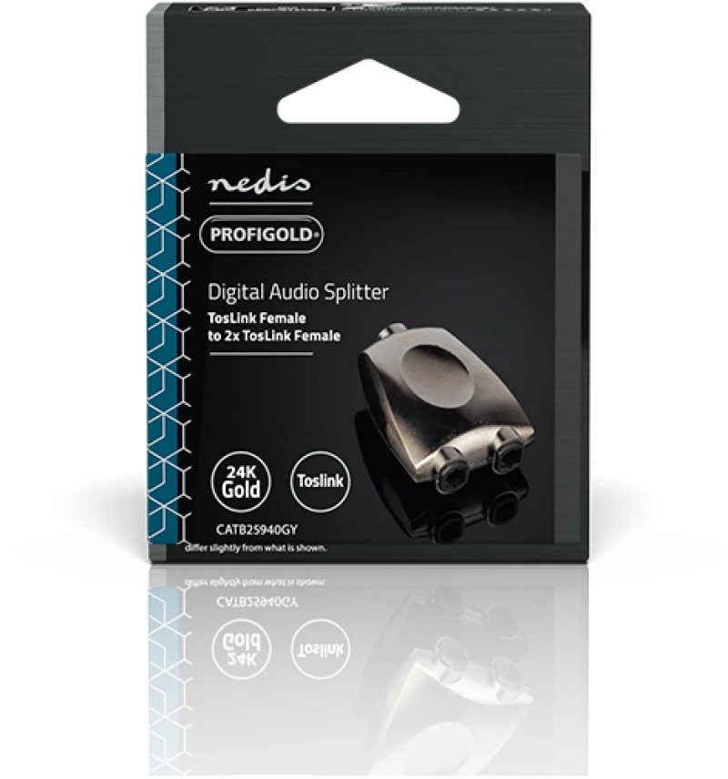 NEDIS Splitter ήχου TosLink θηλ.σε 2x TosLink θηλ., σε γκρι χρώμα