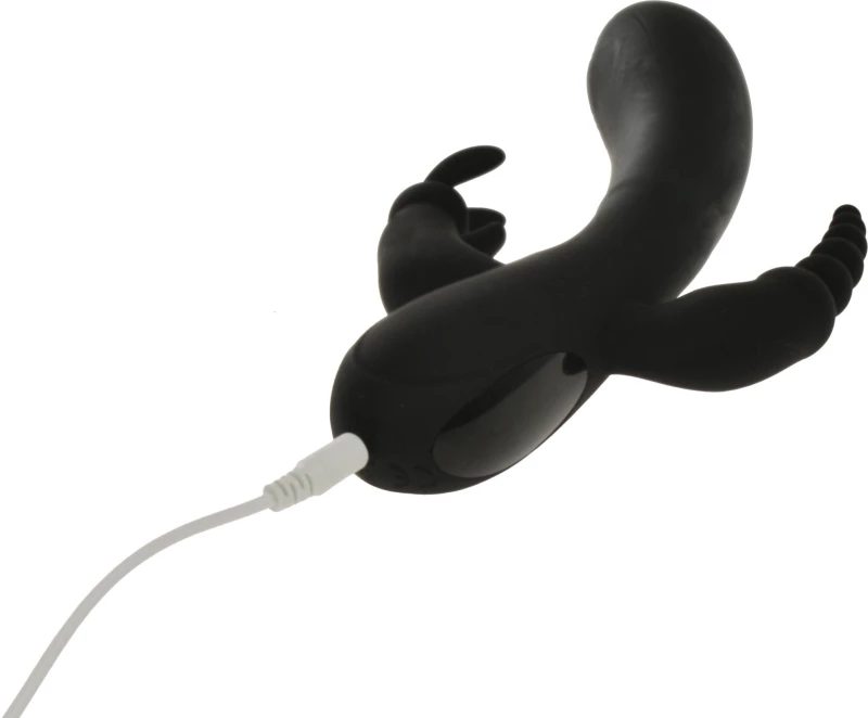 Triple Power Vibrator 10 Vibration Modes Black USB Passion Labs