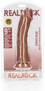 RealRock Curved Realistic Dildo with Suction Cup Tan