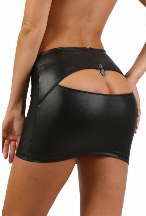 Openwork Lycra Skirt Black