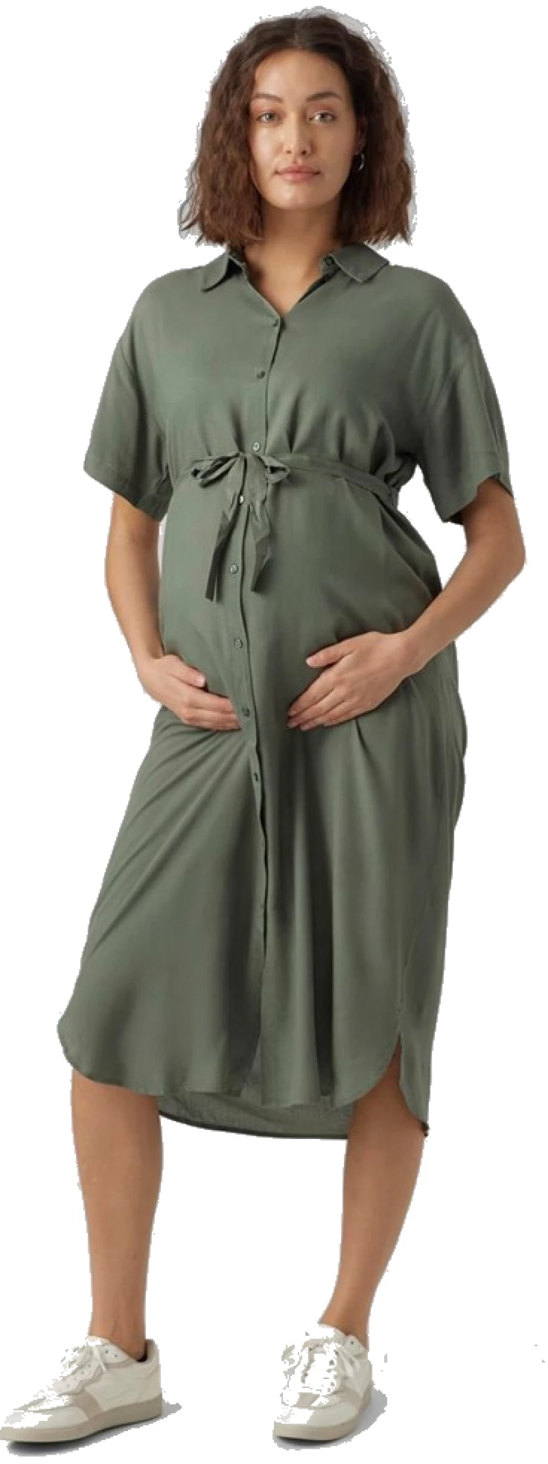 Καλοκαιρινό φόρεμα tunic εγκυμοσύνης θηλασμού πράσινο λαδί 20018558 Vero Moda
