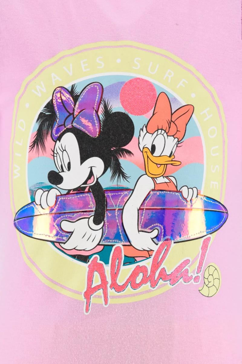 Σετ σορτς μακό κορίτσι "Aloha minnie and daizy" λιλά (Λιλά)