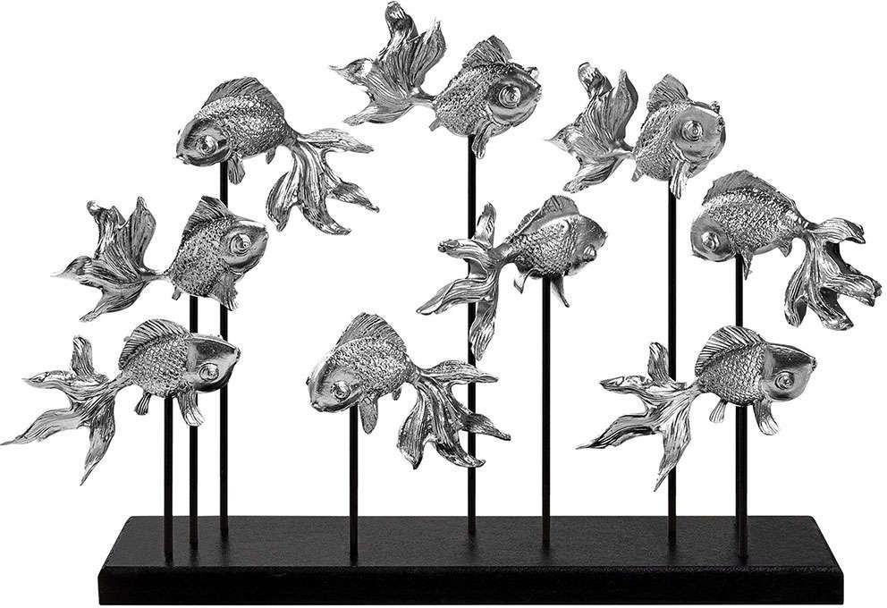 Διακοσμητικό Επιτραπέζιο Goldfish 565TNL1209 42x10x28cm Black-Silver Aberto Design Πολυέστερ