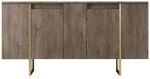Μπουφές Luxe 618BLY1180 160x35x80cm Walnut-Gold Μελαμίνη,Μέταλλο