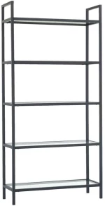 Βιβλιοθήκη 552NOS1303 80x30x165cm Black