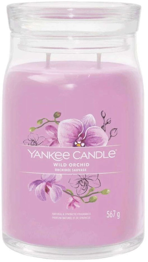Αρωματικό Κερί Signature Wild Orchid Large 1629979E 9,3x15,7cm Pink Yankee Candle