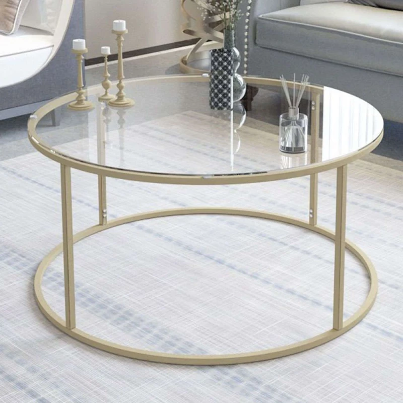 Τραπέζι Σαλονιού Berlin 706CLN1136 80x80x45cm Gold