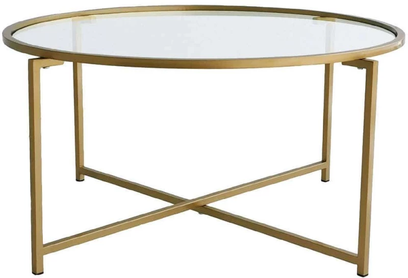 Τραπέζι Σαλονιού Sun 552NOS2230 83x83x40cm Gold
