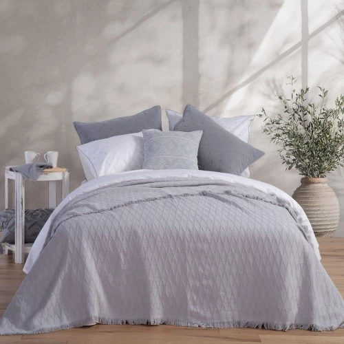 Κουβέρτα Outlast Grey Nef-Nef Υπέρδιπλο 230x240cm 100% Βαμβάκι