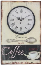 Ρολόι Τοίχου Coffee 15-00-15736 23x36cm Multi Marhome Ξύλο,Γυαλί
