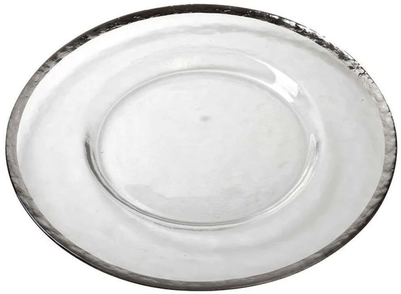 Πιάτο Ρηχό SUP109K4 Φ33x1,3cm Clear-Silver Espiel Γυαλί
