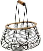 Καλάθι Αποθήκευσης TAK218 29x21x32cm Black-Natural Espiel Μέταλλο,Ξύλο