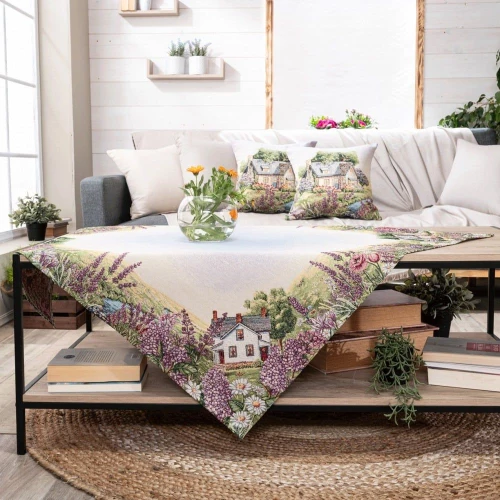 Καρέ Illano Με Τραβέρσα (Σετ 2τμχ) Multi Teoran 100X100cm Βαμβάκι-Πολυέστερ