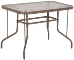 Τραπέζι Adam HM5020.04 Με Γυάλινη Επιφάνεια 110x60x71cm Champagne